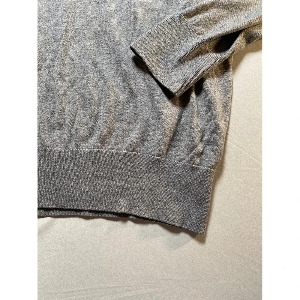 Banana Republic Luxury Blend Silk Cotton Cashmere V-Neck Sweater Grey Mens M